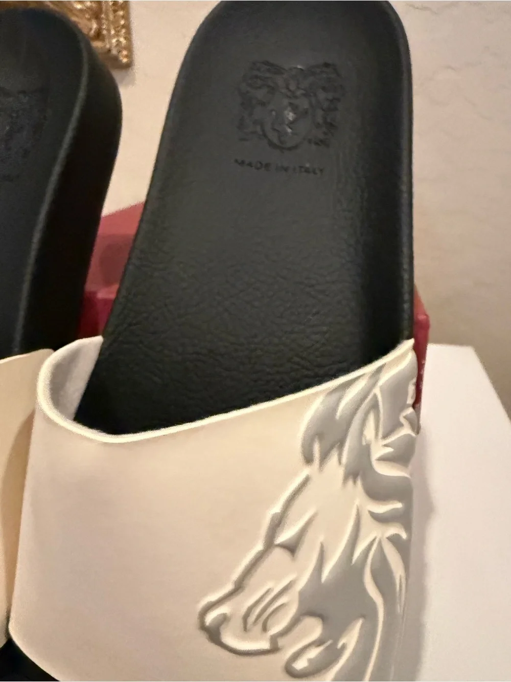 Bruno Magli Men's Messe Lion Head Slide Sandal mens size 9 NWT
